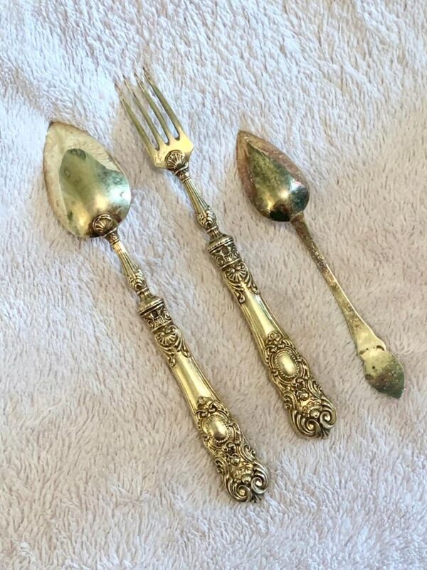 Couverts dorés en vermeil style louis xiv epoque napoléon iii 19ème siècle
