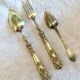 Golden cutlery in vermeil Style Louis XIV Period Napoleon III 19th century