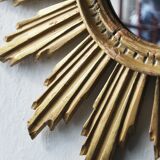 Mid-century sun mirror in wood