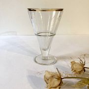4 glass dessert bowls with gold rims, La Rochère, France