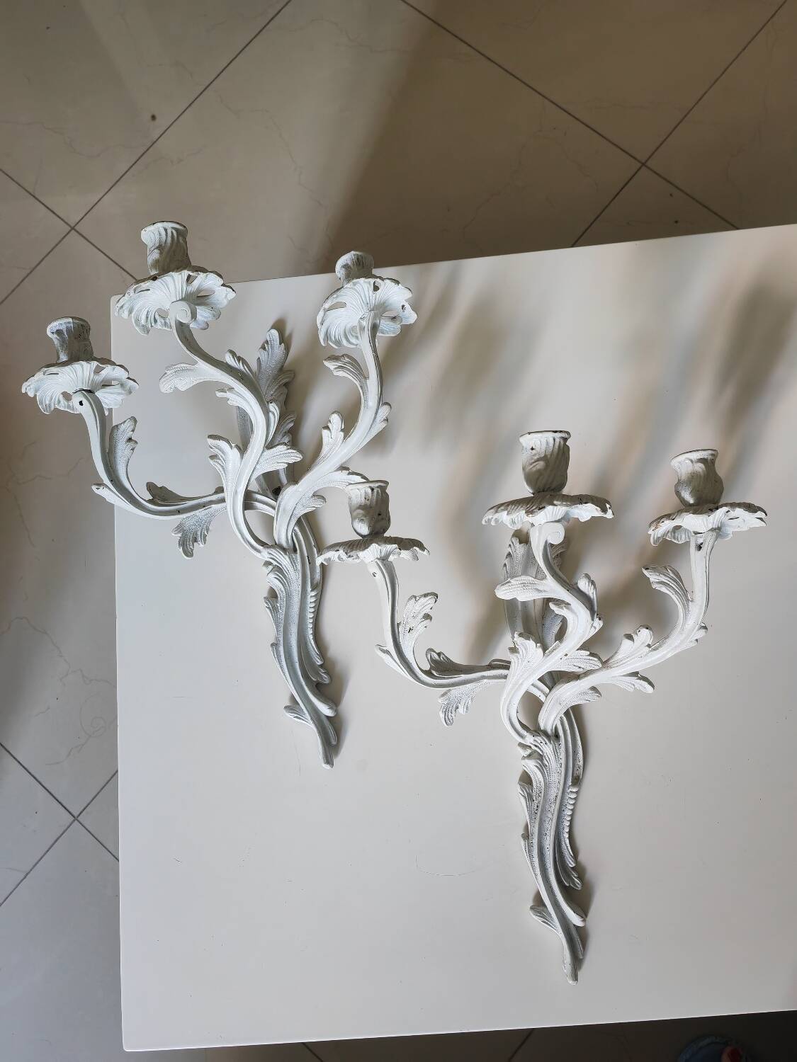 Pair of bronze light fixtures