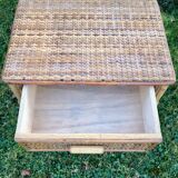 Vintage rattan bedside table