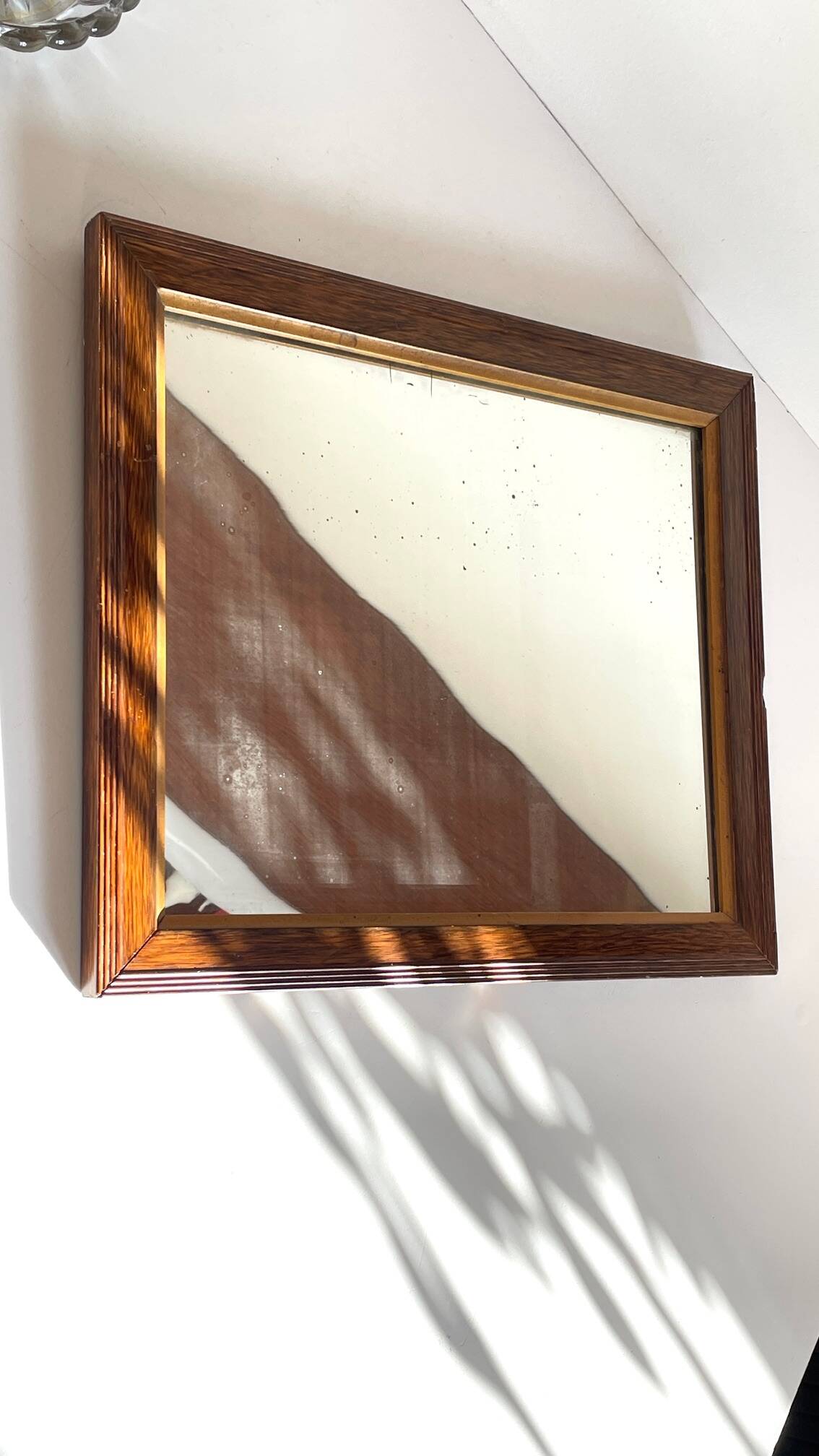 Art deco mirror 1920 wood and silver vintage