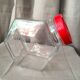 Glass candy jar red lid borgonovo italy
