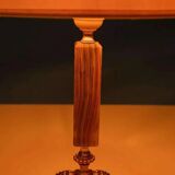 Vintage bedside lamp from the sixties, brass and natural stone Boho.