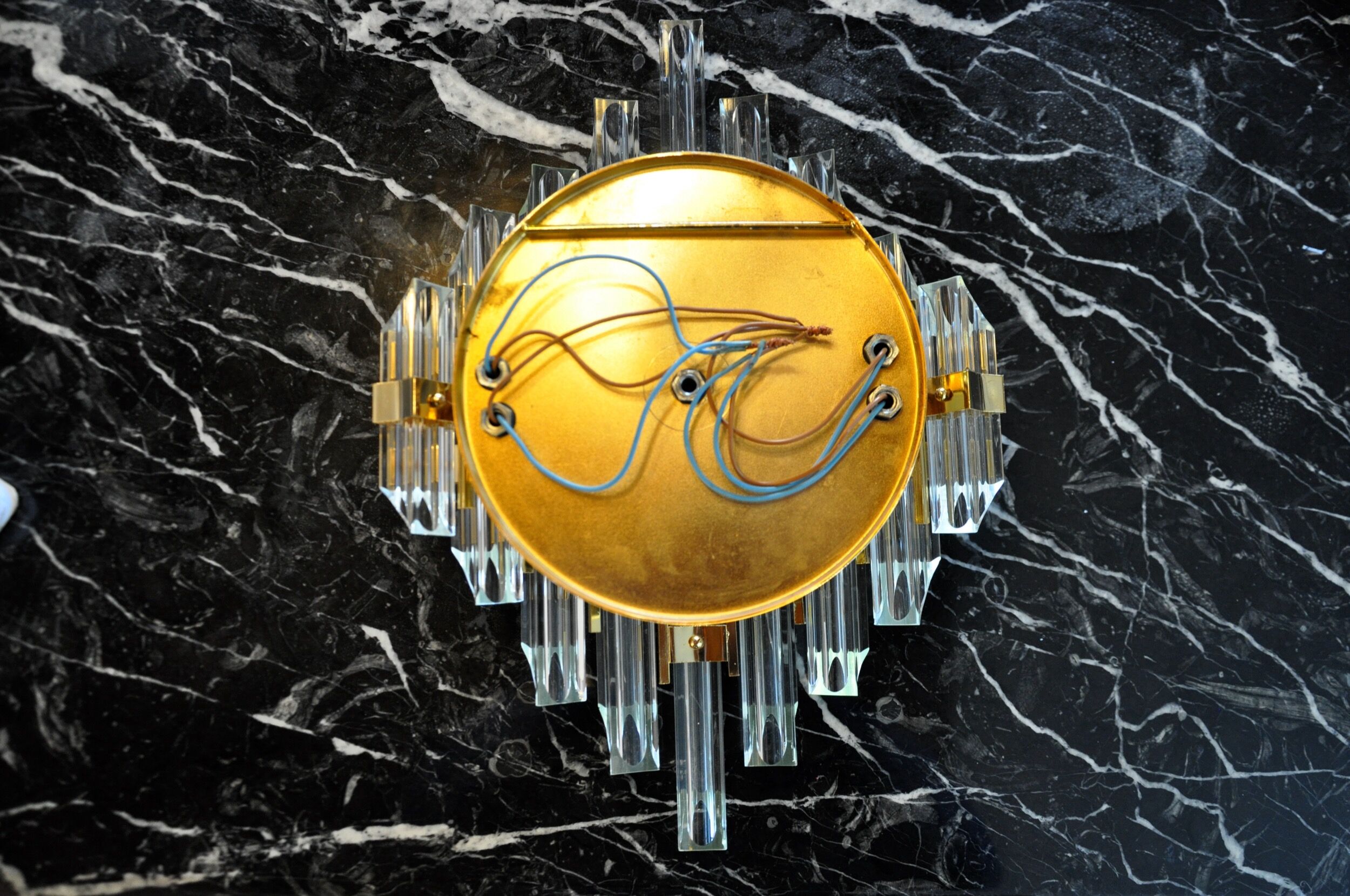 Venini wall lamp, murano glass, italy, 1970