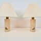Vintage Travertine Brass Table Lamps attributed to Fratelli Mannelli, Italy, 1970s, Set of 2