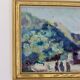 Original mid-century Swedish oil on panel "Village" by Bertil Wahlberg.