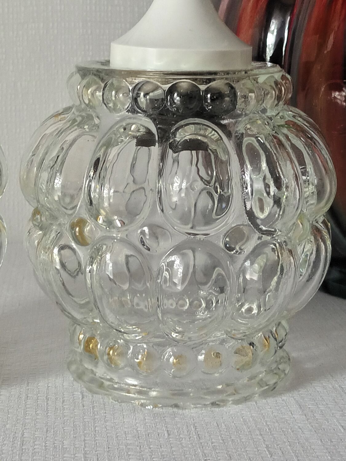 Paire de suspensions verre bulles vintage