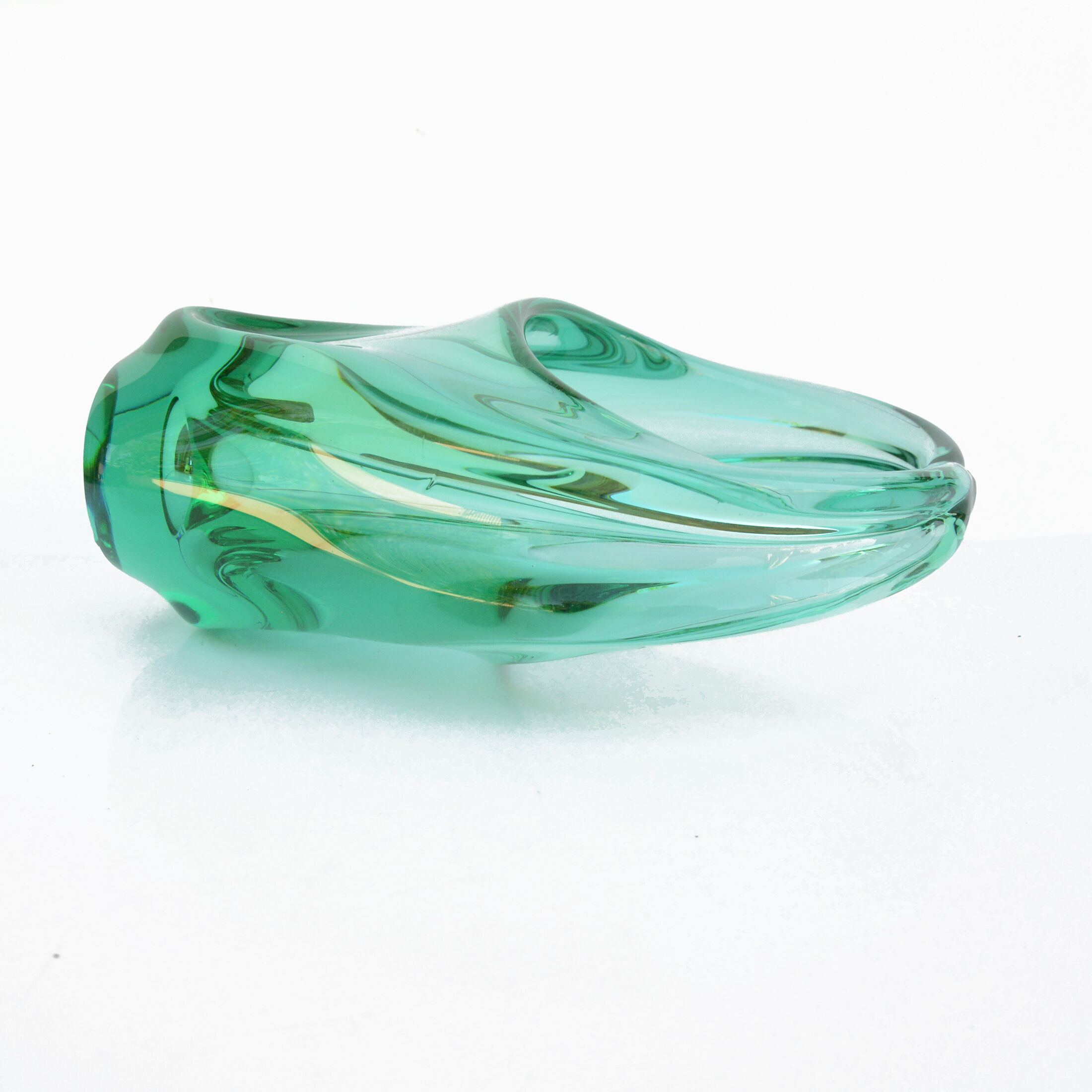 Panier en verre des années 1960, conçu par M. Klinger, Zelezny Brod Sklo, Tchécoslovaquie