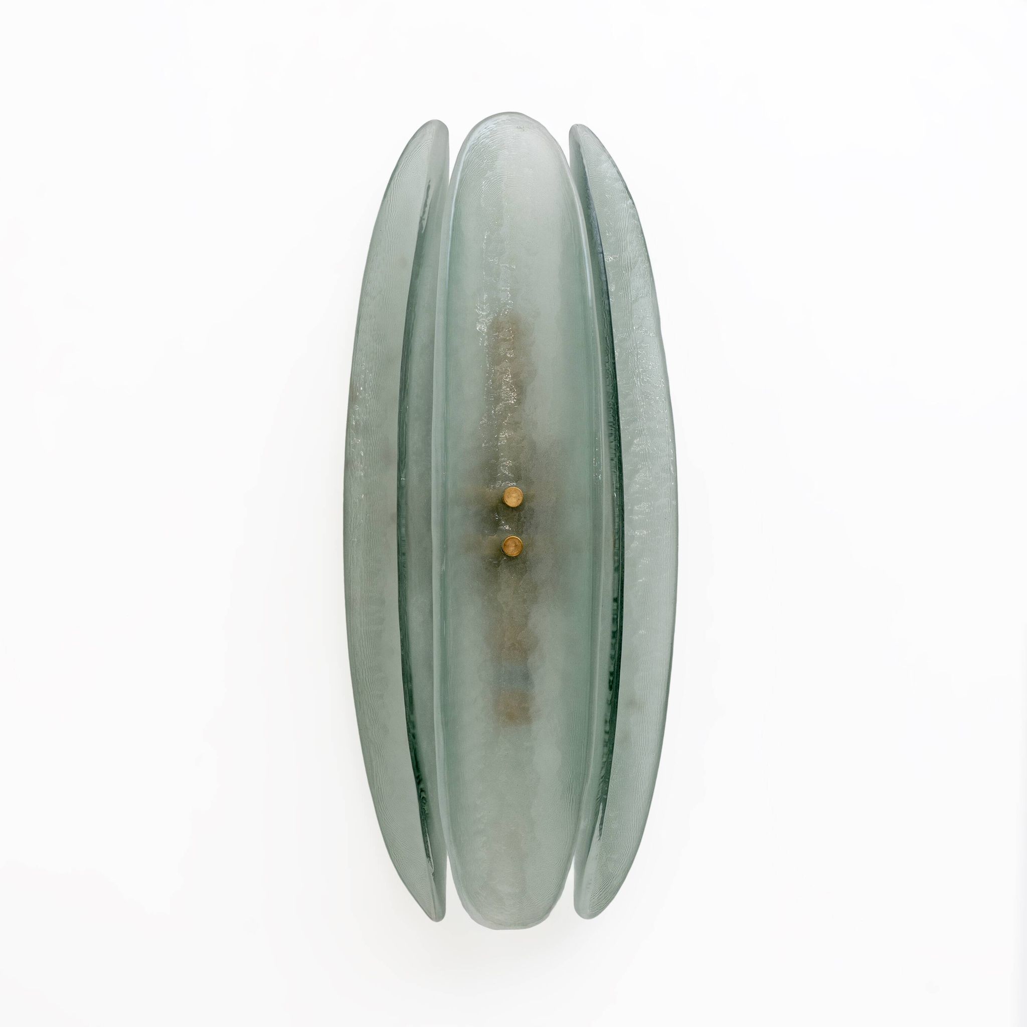 Pair of Mid-century Modern Aqua Green Murano Glass Sconc