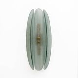 Pair of Mid-century Modern Aqua Green Murano Glass Sconc