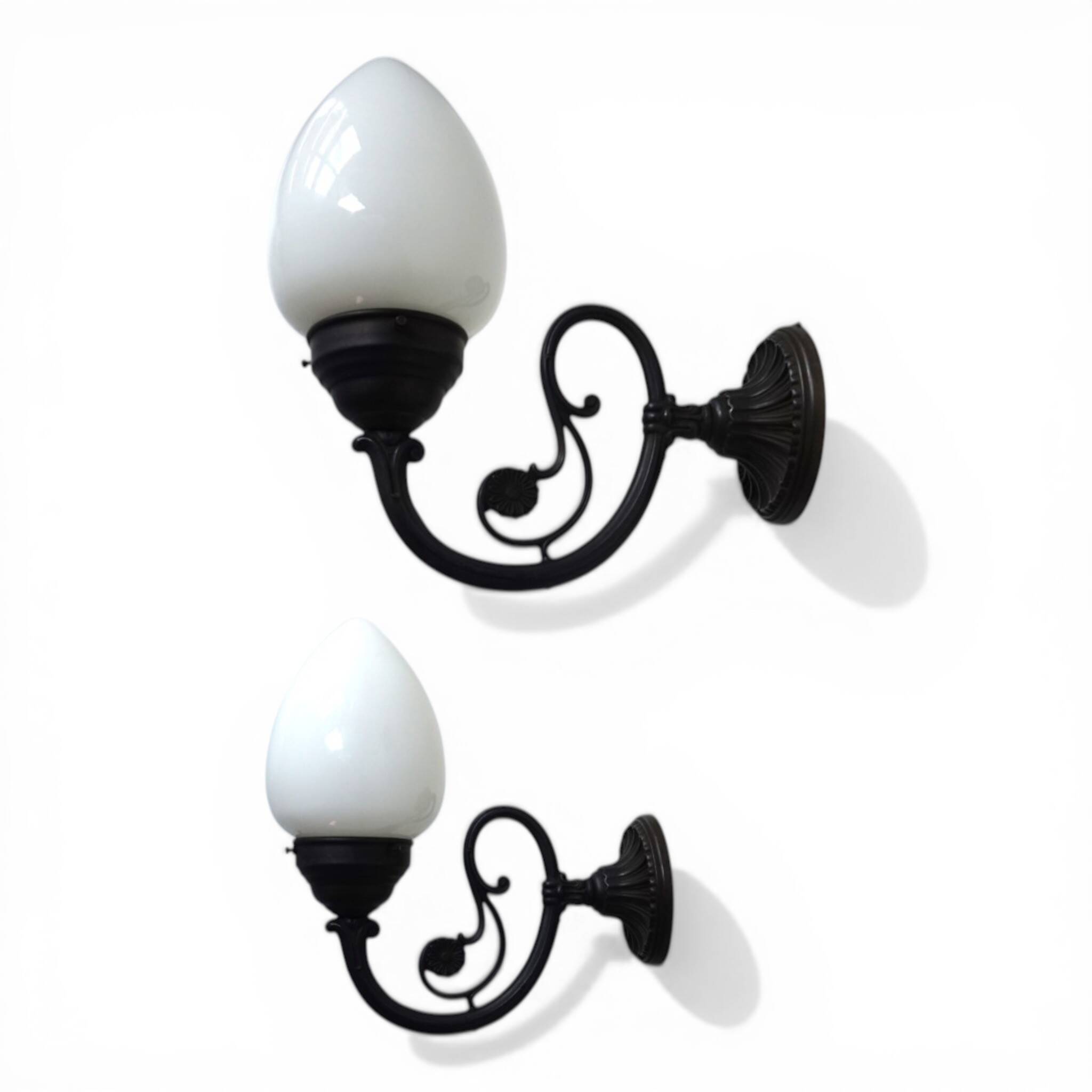 Set of 2 Art Nouveau Brass Wall Lights