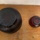 Salad bowl + 6 vintage ARCOROC Sierra molded glass bowls, ruby red, Vinta