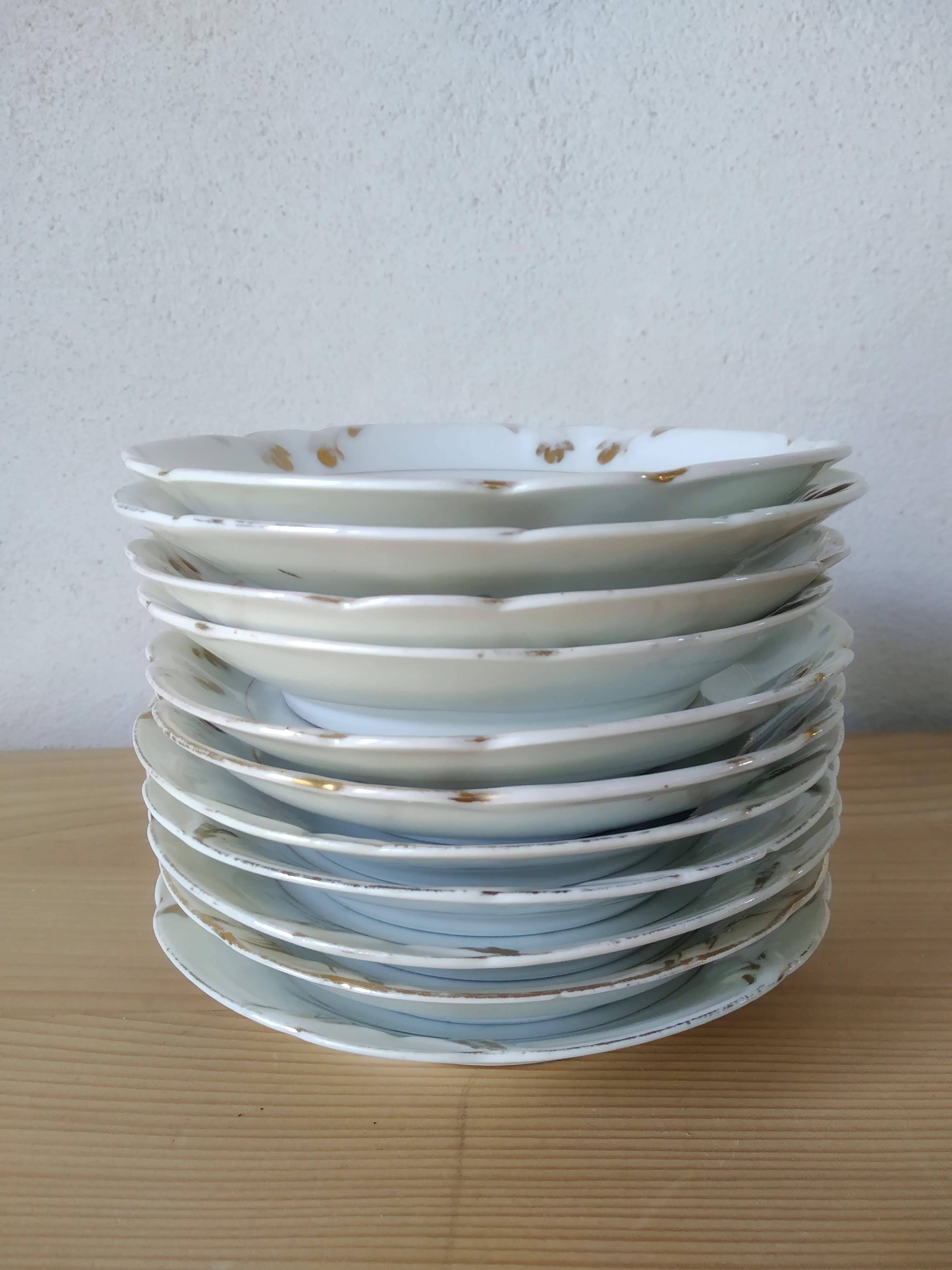 Coffee cups and sugar bowl, Old Paris Empire porcelain, Vve BARES