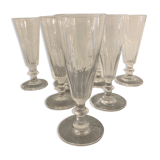 Set de 7 flûtes anciennes en verre soufflé
