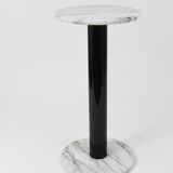 Postmodern pedestal table / plant stand in white Carrara marble, Italy, 1980s