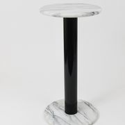 Postmodern pedestal table / plant stand in white Carrara marble, Italy, 1980s