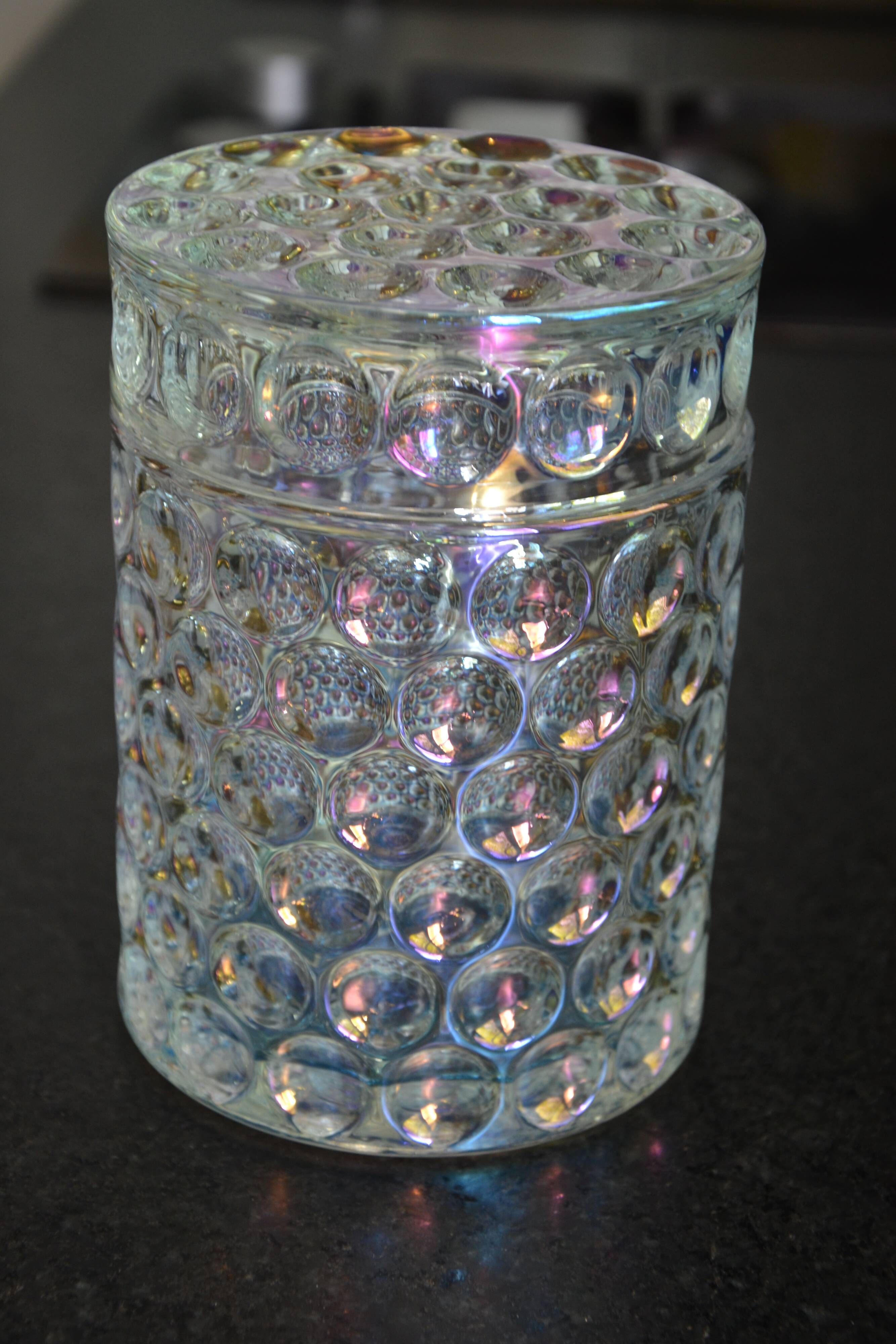 Molded-pressed glass jar/candy dish