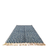 Tapis berbère marocain bleu et écru 300x200 cm – motif géométrique