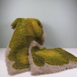 Pair of vintage Desso rugs from the 70s – moss green & beige