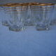 Golden liqueur service from the 1950s-1960s and its 12 glasses.