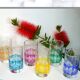 6 multicoloured hand-painted oriental style tea glasses
