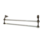 Towel rack in chrome iron and glass