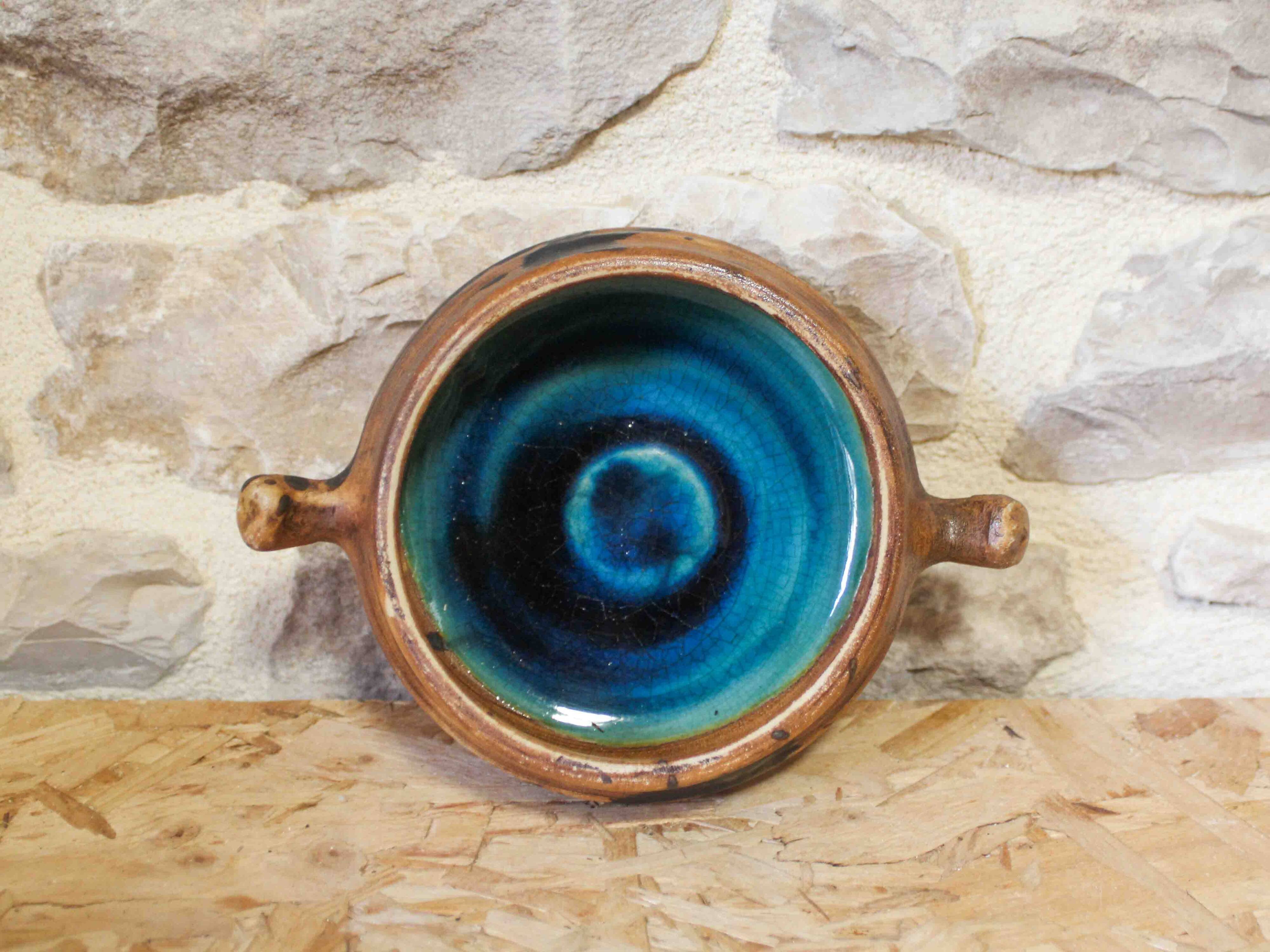 Set of 8 ceramic fondue pots from La Colombe pottery