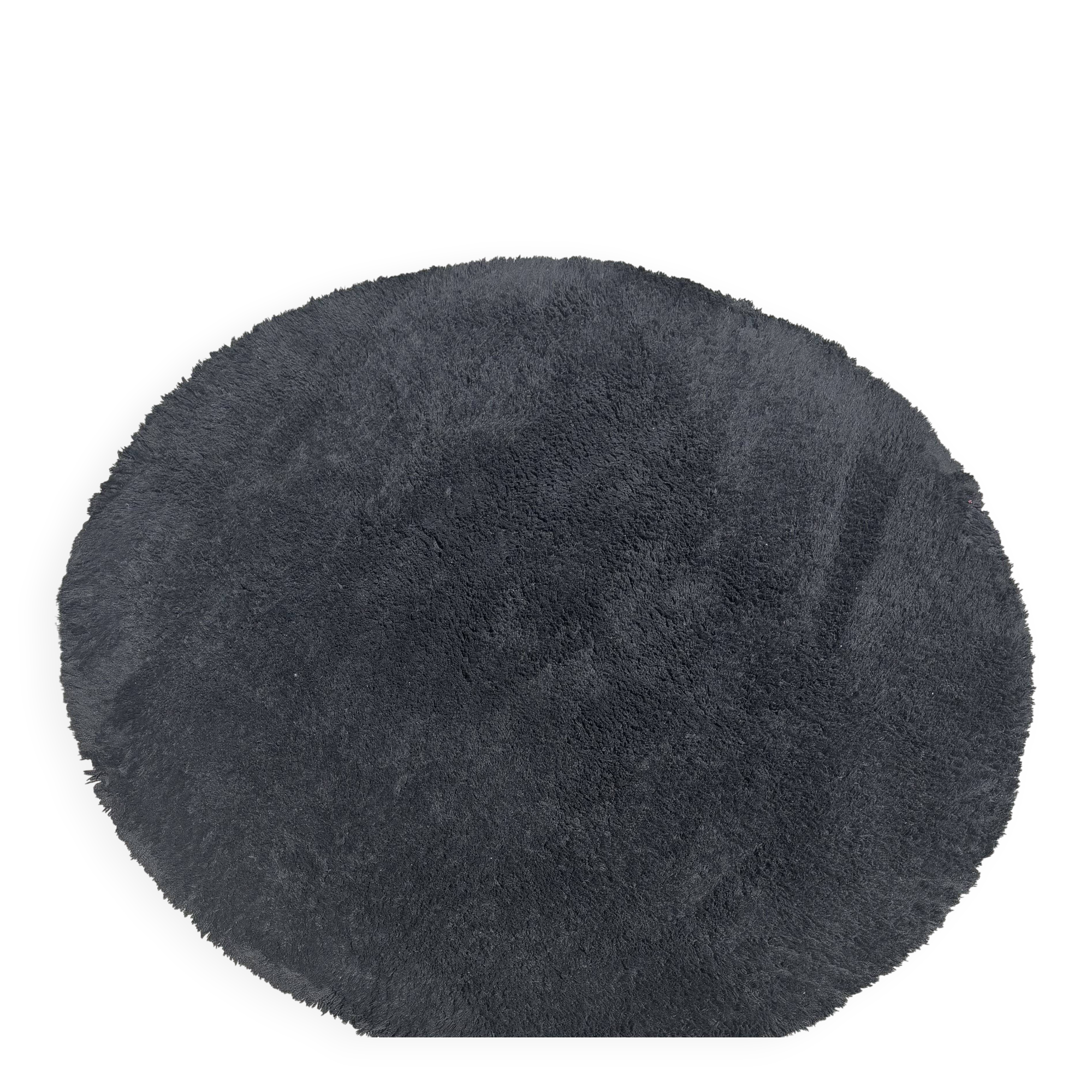 Tisca black round rug with a diameter of 2m.