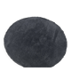 Tisca black round rug with a diameter of 2m.