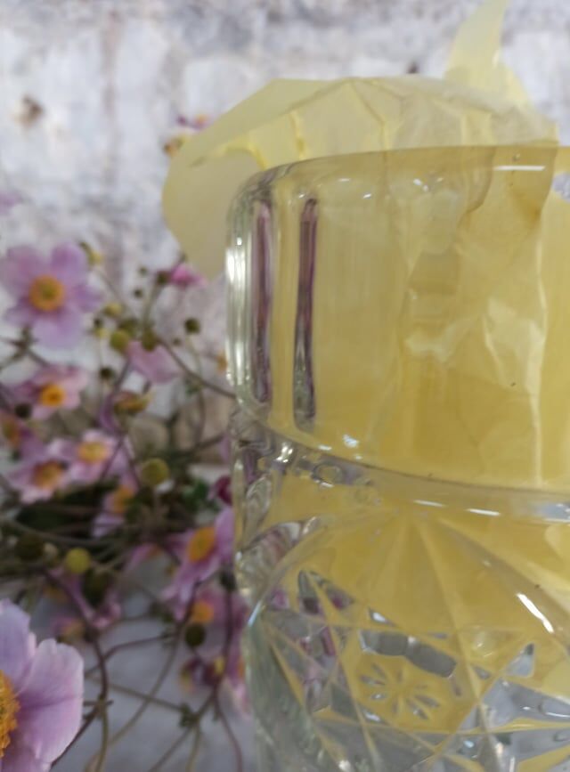 Four bohemian crystal vases