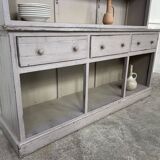 Large gray wooden bookcase