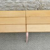 Wooden and metal school bench from the 80s