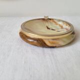 Onyx and brass ashtray