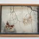 Three wooden frames with naturalized butterflies vintage 60s