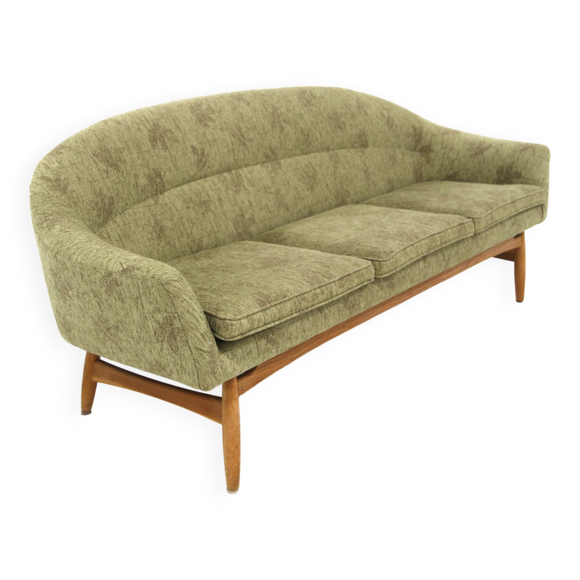Canapé scandinave en chêne, 3 places, Suède, 1950