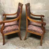 Pair of armchairs to fiddleheads Empire 19th
