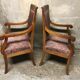 Paire de fauteuils à crosses Empire 19eme
