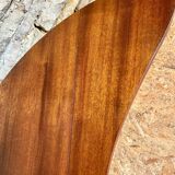 Kidney-shaped coffee table in mahogany, 1950s design