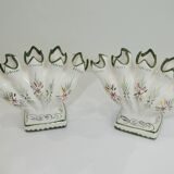 Pair vase soliflore faience/vintage