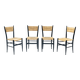 Chaises italiennes Chiavari en hêtre et paille noires, années 1950