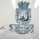 Dessert plate signed gien: capucines model in grey-blue