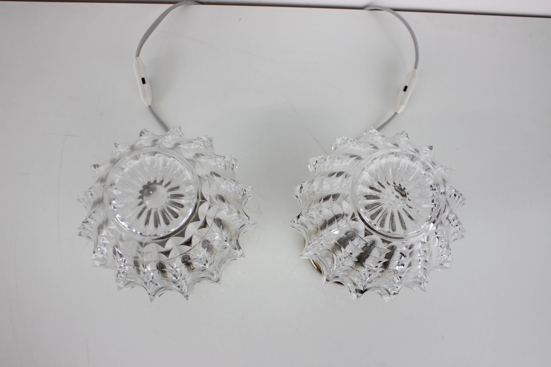 Pair of table or wall lamps, preciosa, kamenický šenov, 1960's