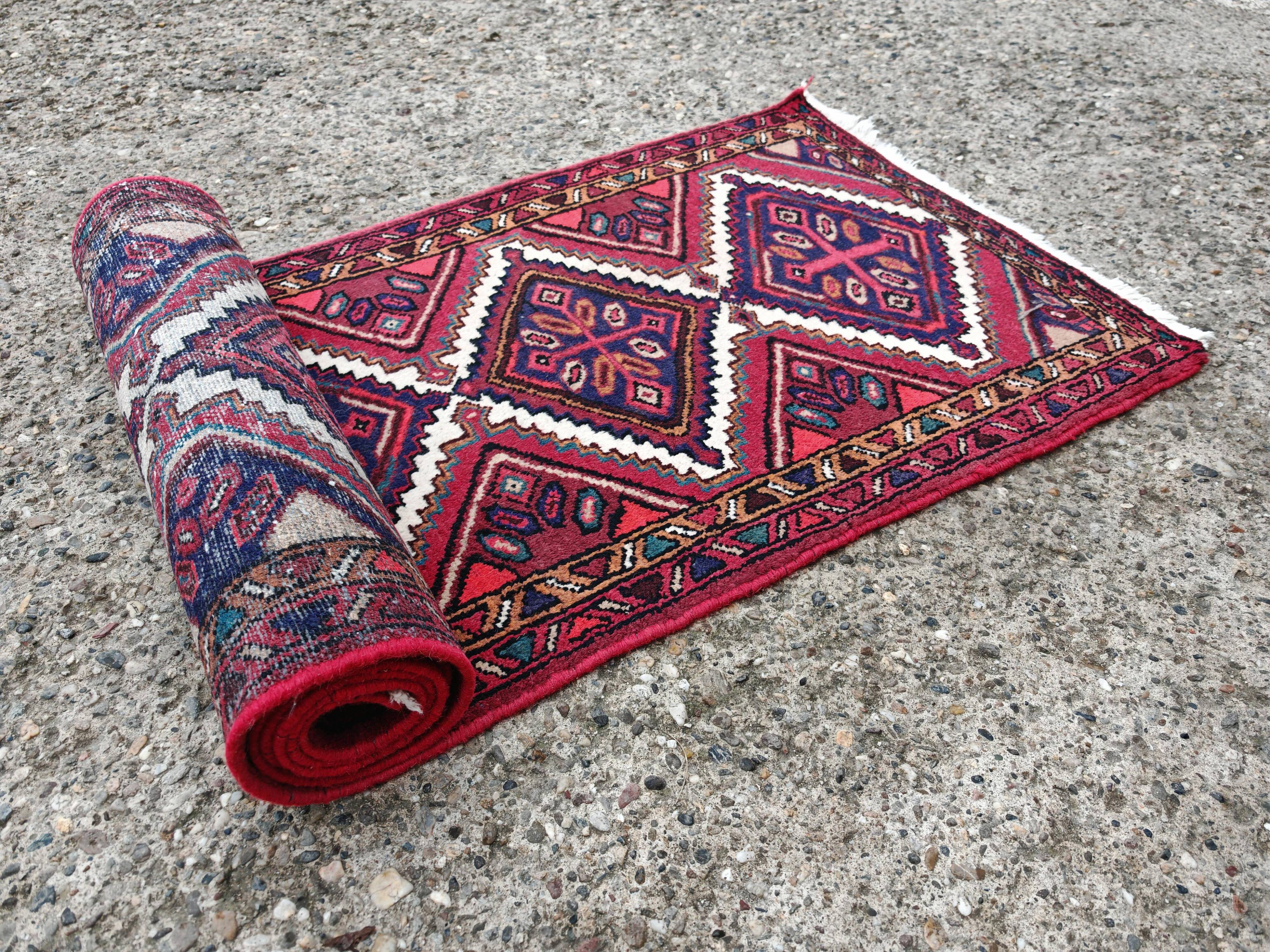 Vintage hand-knotted Hamadan runner rug from the 1960s.