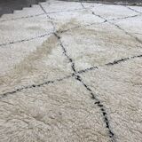 White/black berbere wool carpet 170x250cm