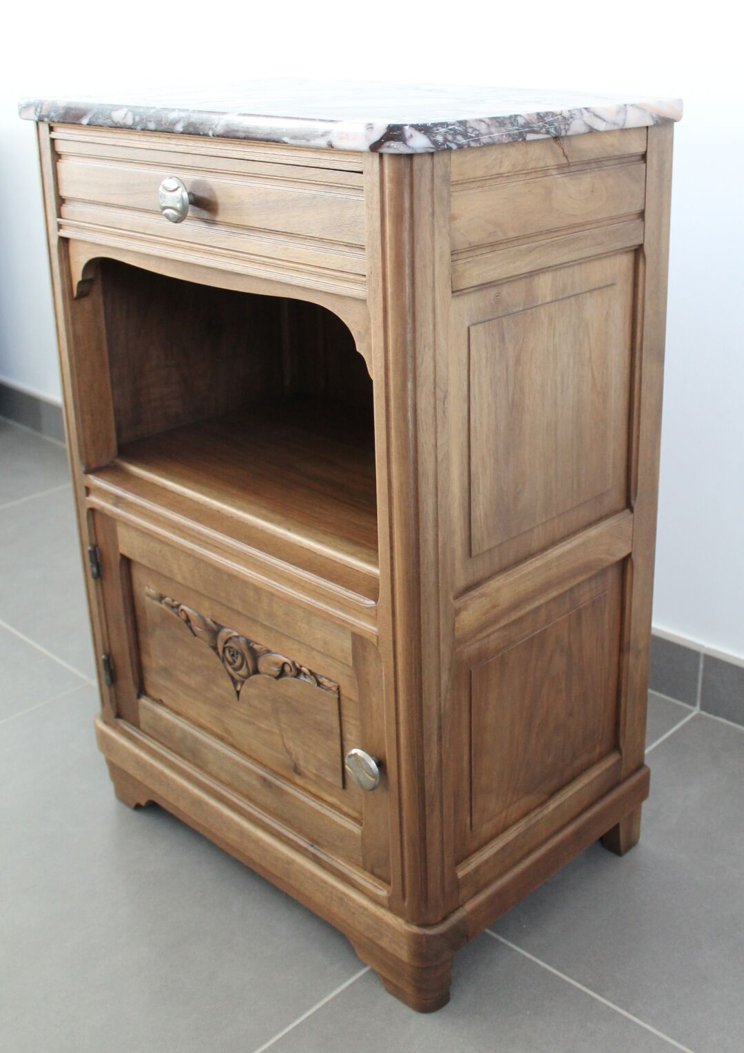 Pink marble bedside table