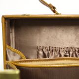 Set three vintage leather suitcases