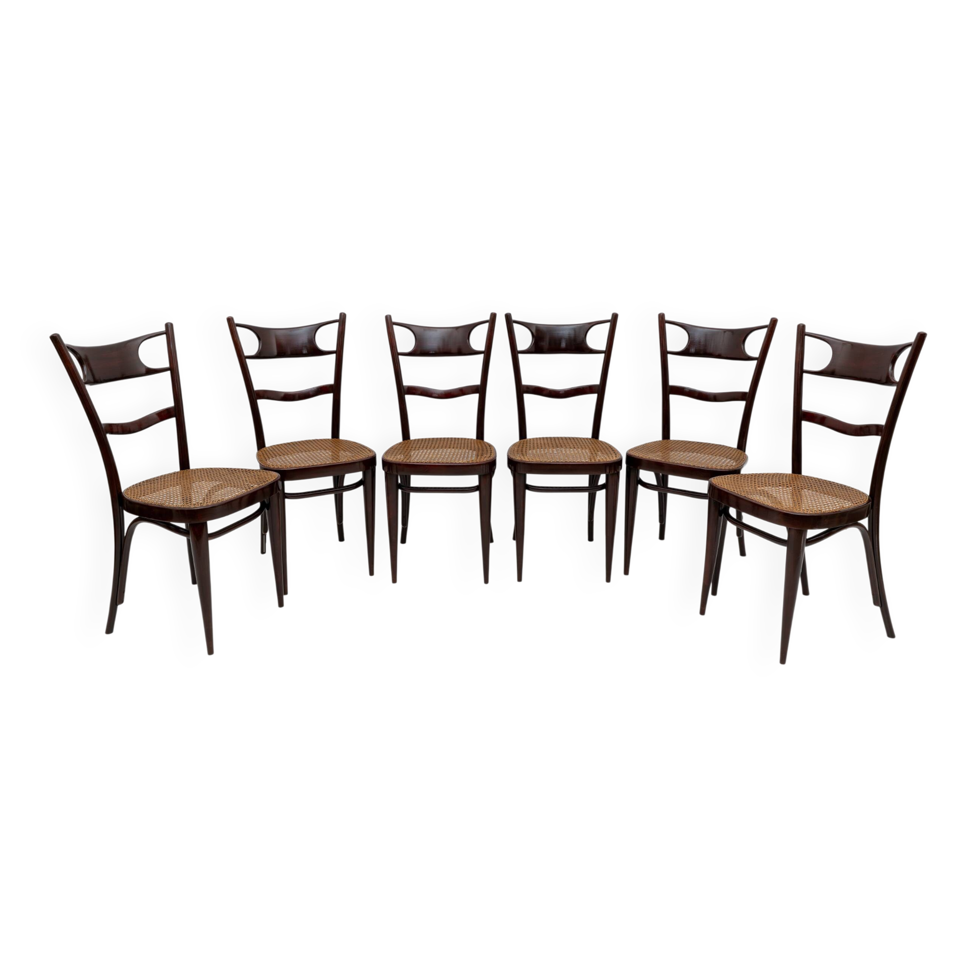 Set Early 20th Century Neapolitan Bent Beech Thonet Chairs Sautto&Liberale