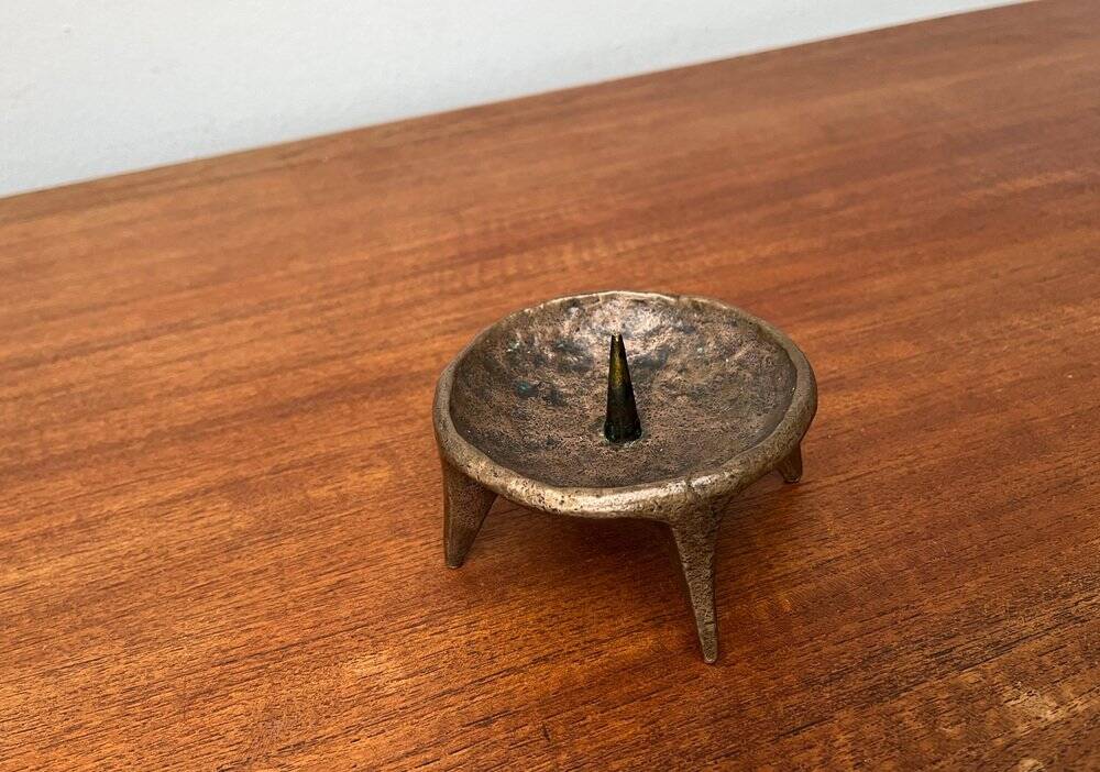 Brutalist Mid-Century Candle Holder in Bronze, 1960s